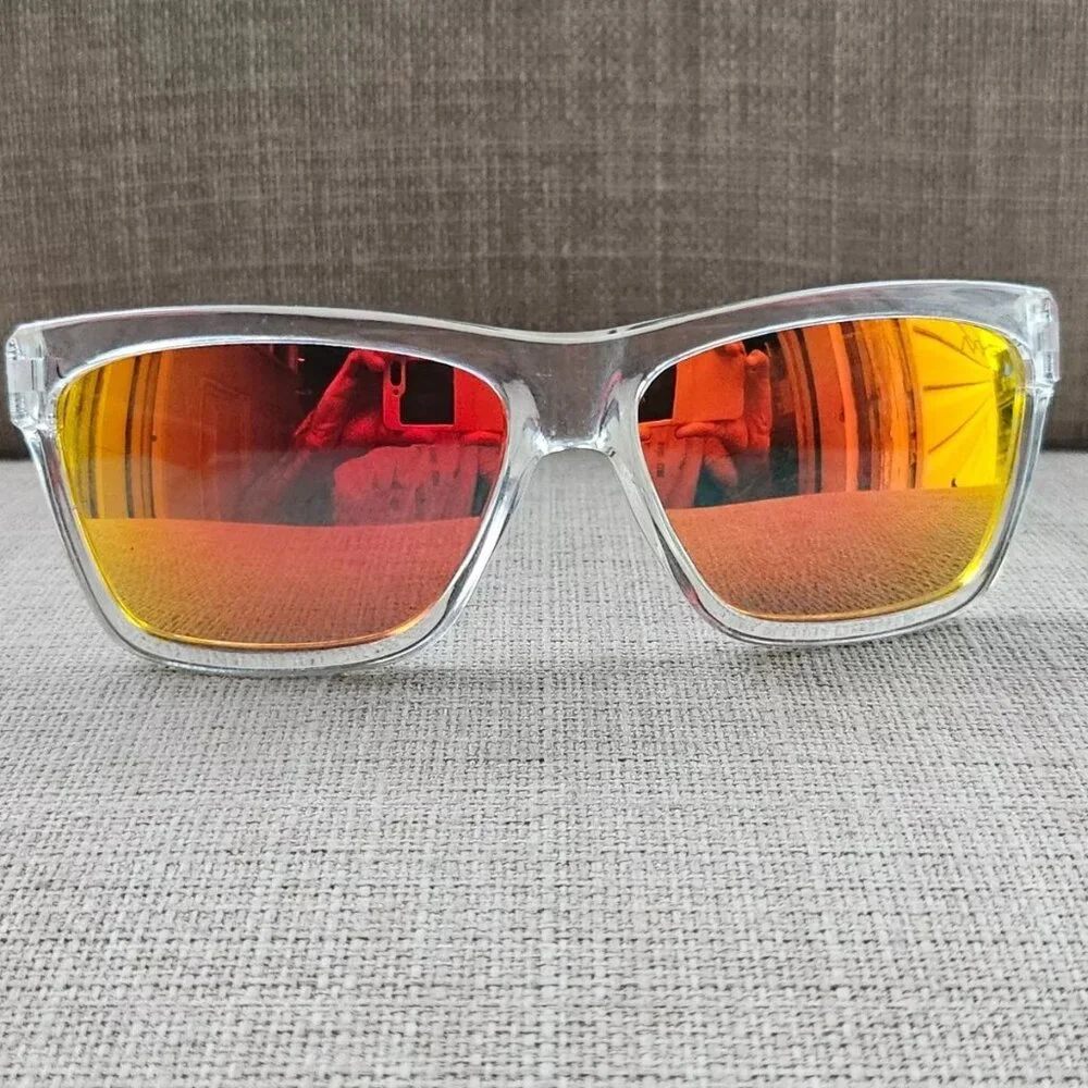 NYS Vintage Men Sunglasses Dyckman Street Mirror Lenses Clear Frame Eyewear